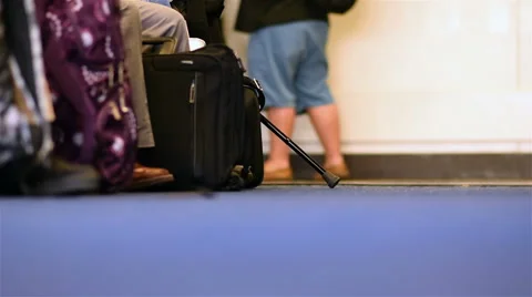 Airport passengers wait for a flight Stock Footage 68040804