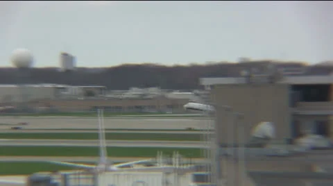 Airport Plane Landing Stock Footage