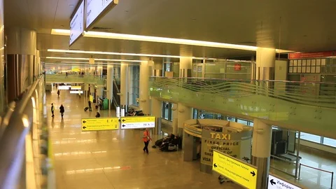 Airport premises at night Stock Footage 88554750