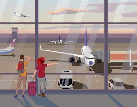 Airport, , quarantine, vector. Illustrazione stock