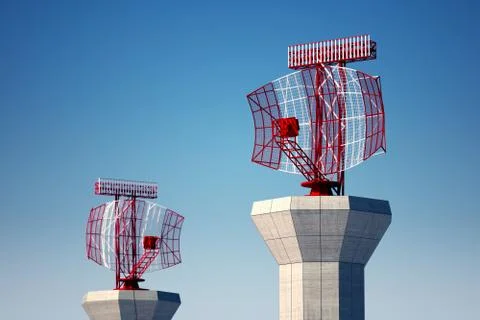 Airport radars. Stock Illustration