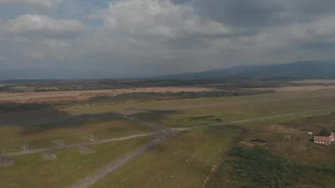 Airport runaway view, clouds Stock Footage 260167146