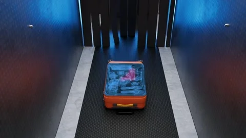 Airport Security Baggage Screening Process Travel Concept Animation Stock Footage 332667645