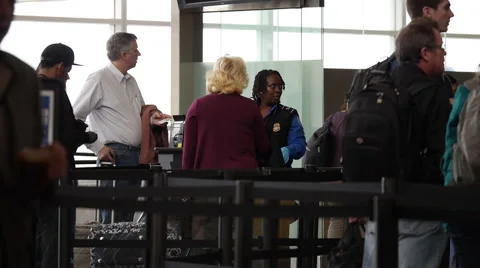 Airport security check-in Stock Footage 48133416