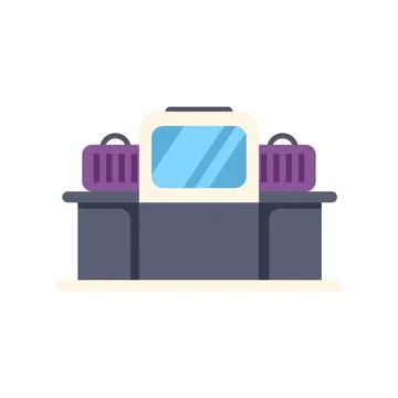 Airport security checking luggage with an x ray scanner Stock Illustration