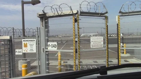 Airport security gate opening Video stock 77817185