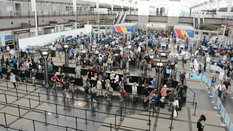 Airport Security Lines Stock Footage 168702790