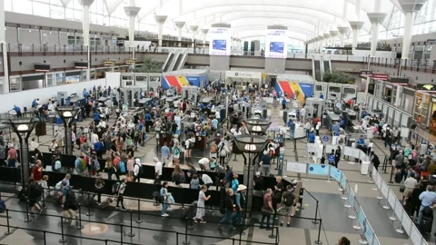 Airport Security Lines Stock Footage 168703171