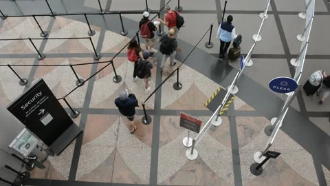 Airport Security Lines Stock Footage 168704051