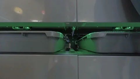 Airport security as plastic trays pulled out by travellers v3 Stock Footage 118208208