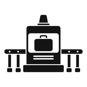Airport security scanner checking luggage on conveyor belt Stock Illustration
