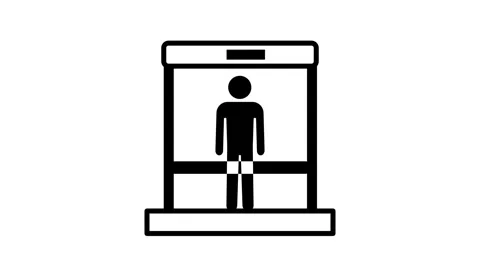 Airport Security Scanner Gate Icon Stock Footage 343509875