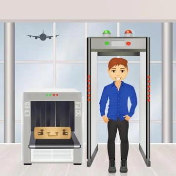 Airport security scanner Stock Illustration