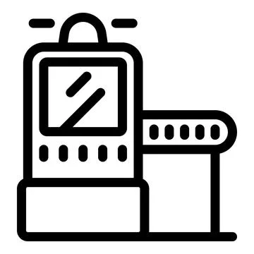 Airport security scanner processing luggage on conveyor belt 스톡 일러스트