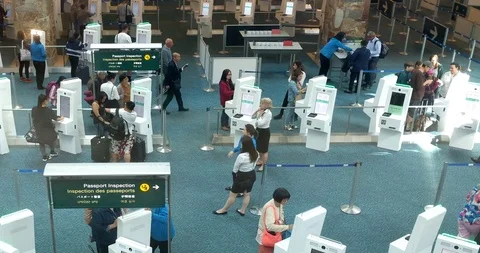 Airport Security Self Check Stock Footage 97974856