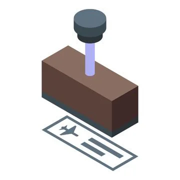 Airport security stamp validating boarding pass for travel authorization Illustrazione stock