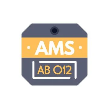 Airport security tag with destination code ams amsterdam schiphol airport Stockillustratie