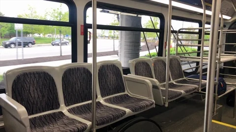 Airport Shuttle Bus Boston, MA 4K Video stock 91190953