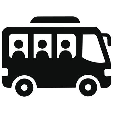 Airport Shuttle Bus Vector Icon Stock Illustration