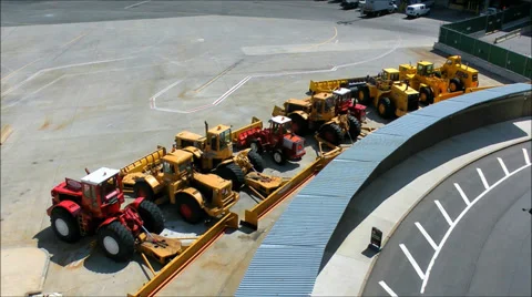 Airport snow plows Stock Footage 39253261