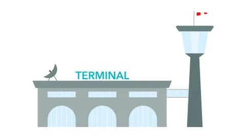 Airport Terminal Building Stock Illustration