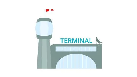 Airport Terminal Building Stock Illustration
