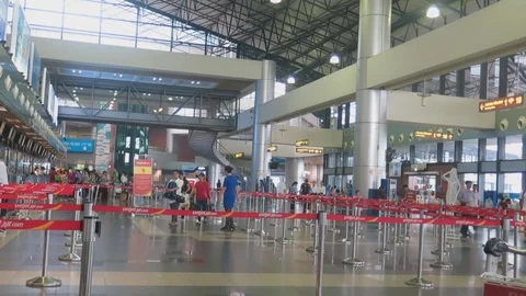 In airport terminal Stock Footage 70546928