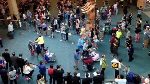 Airport terminal of internation arrival lobby Stock Footage 45254153