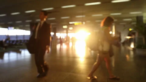 Airport Terminal at Sunset Stock Footage 25601320