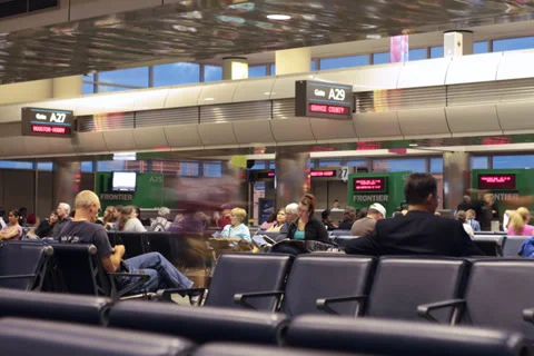 Airport time lapse benches Stock Footage 32201800