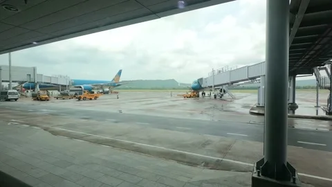Airport time lapse bus 스톡 동영상 155777845