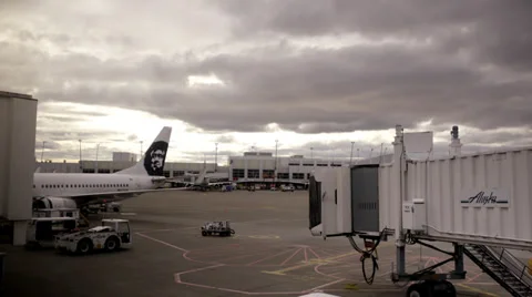 Airport Time Lapse Stock Footage 33403564