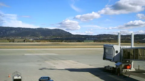 Airport timelapse with a cloudy sky Stock Footage 104463384