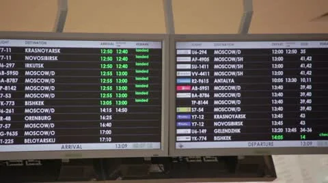 Airport timetable. Stock Footage 11308524