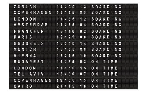Airport timetable Stock Illustration