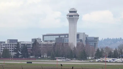 Airport Tower Stock Footage 127869637