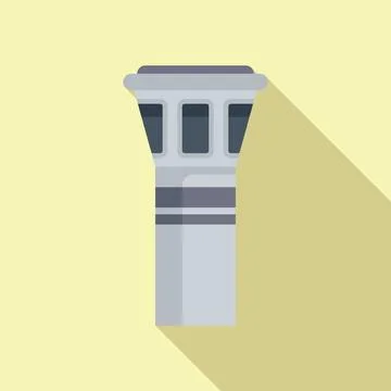 Airport tower icon flat vector. Inside aero relax Stock Illustration