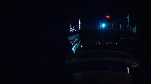 Airport Tower Night Stock Footage 30791978