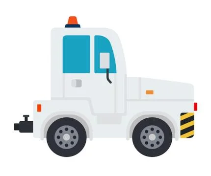 Airport tractor vector flat material design isolated object on white background. 스톡 일러스트