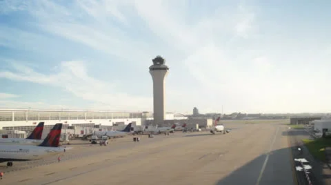 Airport traffic control tower Stock Footage 25854149