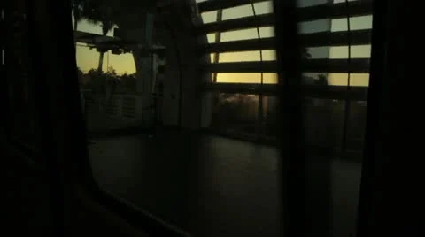 Airport Train Exits Video stock 12595353