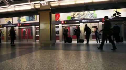 Airport train Stock Footage 12202982