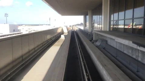 Airport tram shuttle 01 Stock Footage