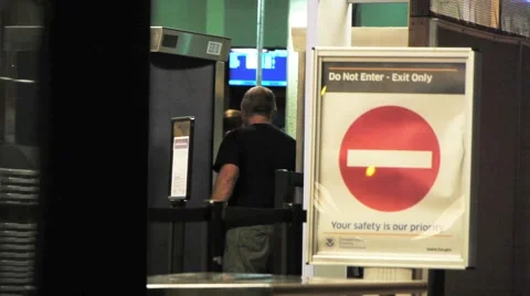 Airport TSA Full Body Scan Male Passenger Stock Footage