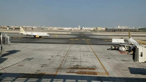 Airport. View of the planes Stock Footage 254467854