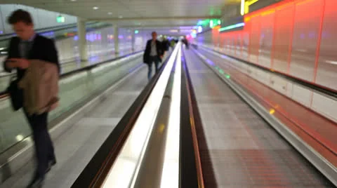 Airport walkway Stock Footage 24408212