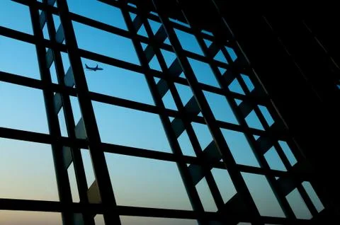 Airport window Stock Photos