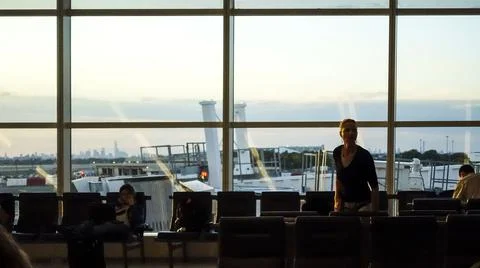 Airport window Stock Photos
