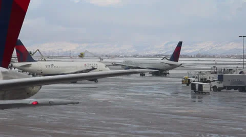 Airport wintertime Stock Footage 26187294