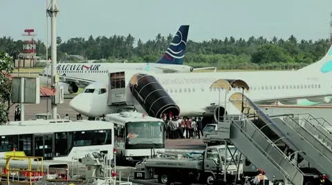 Airport work Bali Stock Footage 10741780